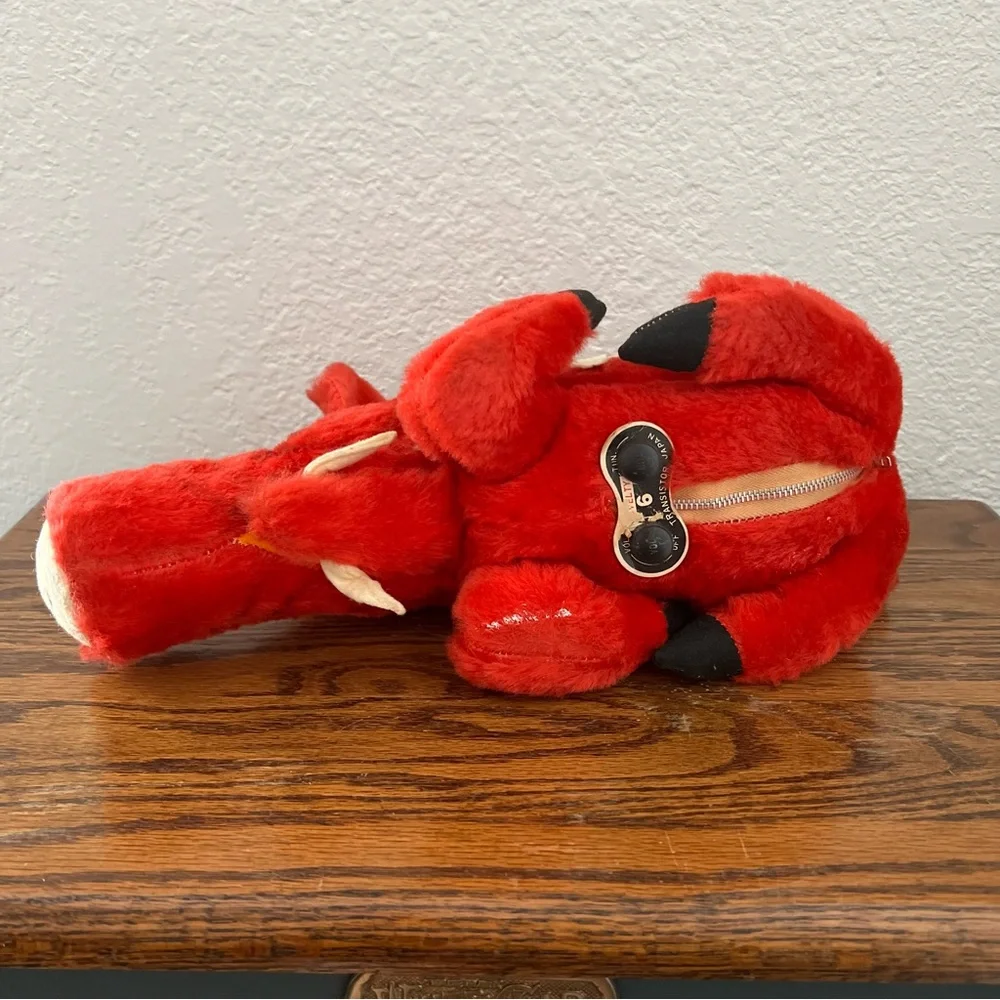 Rare Arkansas Razorbacks Football Vintage Stuffed Animal Radio Made in Japan